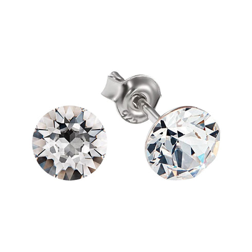 Sudraba auskari "Klasika" ar Swarovski™ kristāliem